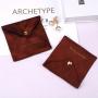 2023 New Design Satin Envelope Jewelry Packaging Bag Necklace Earring Satin Jewelry Pouch With Gold Button