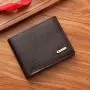 Men's wallet short money clip fashion casual lychee grain soft leather wallet multi-card space large capacity small wallet purse