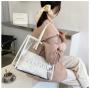 Fashion Large Capacity Transparent Mother Bag Shoulder Tote Bag Female Alphabet PVC Beach Bag