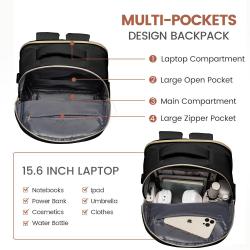 LOVEVOOK Waterproof Laptop Backpack College Travel Work Computer Daypack with USB Port Teacher Nurse Student laptop backpack