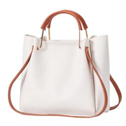 New 2023 Large Capacity Solid Color Printed Women's Bag Wooden Bead Bucket Fashion Pu High-grade Sense One Shoulder bag