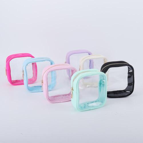 Keymay Stock 7 Colors S M L XL size Waterproof Pvc Clear Zipper Pouches Set Travel Bags For Toiletries Approved Clear Makeup Bag