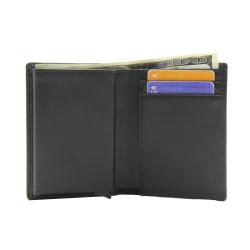 Bifold type aluminium metal case leather card holder