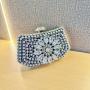 New arrival rhinestone party handbag flower clutch bag bridal purse crystal box evening bags for woman
