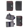 ZR619 Men's Short Buckle Coin Wallet ID Card Pu Wallet Horizontal Square Zipper Grid Card Slot Purse Business Father's Day Gift