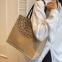 Senior Sense Large Capacity Canvas Class Handbag New Fashion All-In-One Linen Shoulder Tote Bag