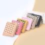 ZR522 Fashion Versatile Woman Short Wallet Lattice Card Holder Case Girl  Purse Female Money Clip Billfold Zipper PU Leather
