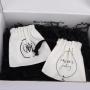 Custom Logo Printing Brush Canvas Jewelry Storage Drawstring Bag Necklace Bracelet Jewelry Pouch