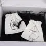 Custom Logo Printing Brush Canvas Jewelry Storage Drawstring Bag Necklace Bracelet Jewelry Pouch