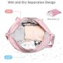 KBW500 Gym Bag for Women Sports Travel Duffel Bag with USB Charging Port Weekender Overnight Bag with Wet Pocket