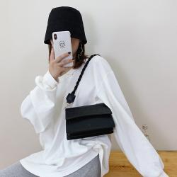Women Fashion Alligator Hasp&Zipper Crossbody Bags China Wholesale PU Lady Bags Girl Pure Color Button Square Handbag