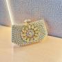 New arrival rhinestone party handbag flower clutch bag bridal purse crystal box evening bags for woman