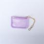 Keymay New Design RTS Stock Custom Logo Durable Girls Cute Waterproof Plastic Card Holder Clear Coin Purse Pvc Wallet Keychain