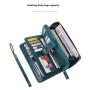 ZF257 RFID Women Long Soft Leather Anti-theft Money Clip Zipper  Pockets Checkbook Cover Slim Card Holder Simple Coin Wallet
