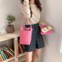 Wholesalers Summer Japanese Small PU Leather Soft Handbag Large Capacity Daily Bucket Bag For Women