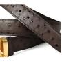OEM ODM Customized Logo Designer High Quality Genuine Real Ostrich Skin Leather Business Belt Luxury Belt With Buckle For Men