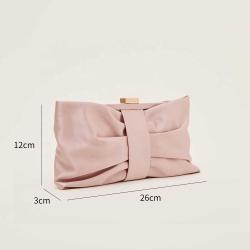 New Design Luxury Satin Pink Bow Party Ladies Dinner Bags Clutch Purse Handmade Elegant Custom Womens Clutch Bag Evening Bags