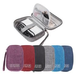 SN043 Multifunctional Mini Mobile Power Storage Bag Portable Polyester Earphone Bag Electronic Accessories Case