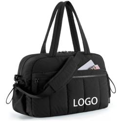 Wholesale Custom Logo Pink Color Puffer Duffel Bag Travel Tote For Daily Commute Crossbody Bag Quilted Duffle Bag