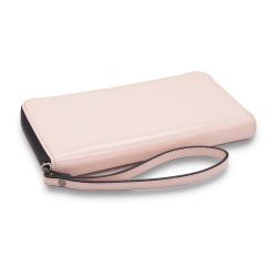 Factory wholesale price PU leather zipper women leather wallet with strap