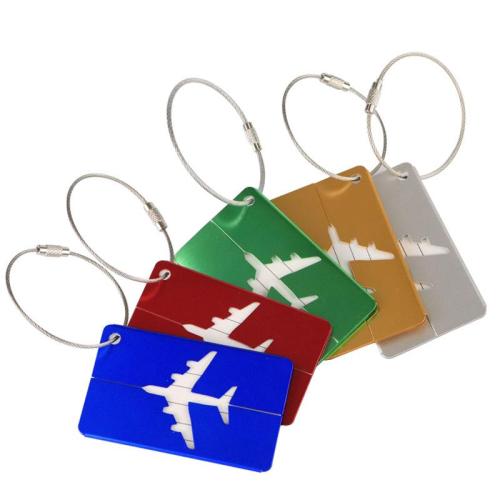 KBW571Wholesale Hot Sale Metal Luggage Tag Boarding Bag Airplane Styling Business Gift Checked Hanging Card Metal Case