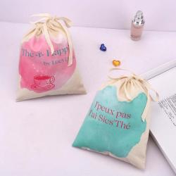 Custom Hot Stamping Recyclable Cotton Muslin Gift Packaging Bag Custom Logo Printed Cosmetic Toys Storage  Dust Cotton Pouch