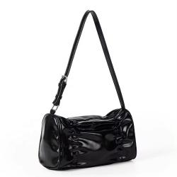 2024 Summer Sweet Style Shoulder Bag Light Pink Pleated Design PU Leather Handbag Spot Wholesale Handbags for Girls