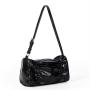 2024 Summer Sweet Style Shoulder Bag Light Pink Pleated Design PU Leather Handbag Spot Wholesale Handbags for Girls