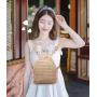 ZR393 New 2023 Lightweight Backpack Women's Korean Edition Woven Pearl Outdoor Leisure Beach Bag Summer