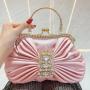 New handmade diamond studded bow dinner bag evening bags