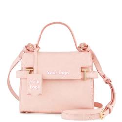 2024 Trendy Elegant Ladies Hand Bags Light Pink Womens Messenger Bags Vegan Leather Saffiano Flap Custom Logo Women Handbags