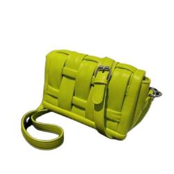 Trendy Summer Women's Square Shoulder Bag New Style Woven Handmade Zipper Closure Single Strap PU Polyester Portable Letter