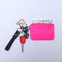 Candy Color Nylon Mini Waterproof Personalized Glitter Patches Custom Women Girls Portable Cute Keychain Wallet Coin Purse