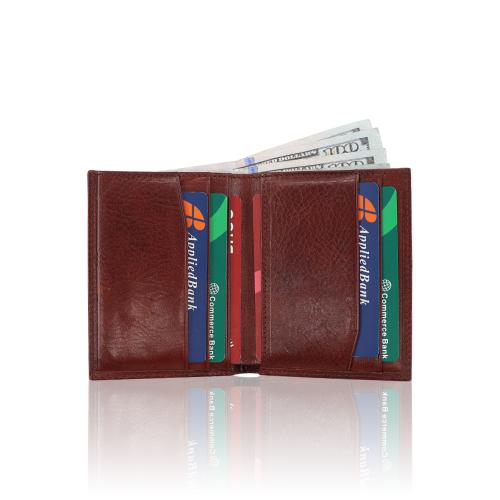 Custom leather wallet men card holder wallet rfid blocking slim men's leather wallet