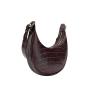 Custom Half Moon bag Brown Crocodile Vegan Leather Shoulder bags Handbag