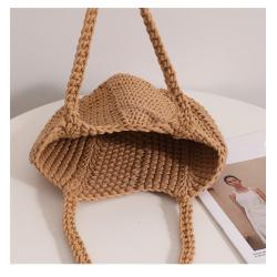 High Quality Summer Vacation Casual Beach Bags Women Cotton Woven Tote Bag Shoulder Handbags Ladies Large Mesh Beach Bag