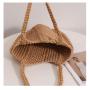 High Quality Summer Vacation Casual Beach Bags Women Cotton Woven Tote Bag Shoulder Handbags Ladies Large Mesh Beach Bag