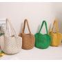 High Quality Summer Vacation Casual Beach Bags Women Cotton Woven Tote Bag Shoulder Handbags Ladies Large Mesh Beach Bag