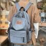 ZR858 Schoolbag New Backpack Fashion High Capacity Unisex Computer Laptop Bag Oxford High School Students Letter Backpack Sport