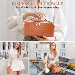 Versatile Women's Cosmetic Toiletry Case with Adjustable Dividers and Waterproof Material for Travel and Home Use
