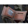 ZR005 English-style Hinge Gilded Printing Men's Purse Short Frosted Multi-card Large Capacity Lightweight Convenient Clip Bag
