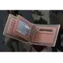 ZR005 English-style Hinge Gilded Printing Men's Purse Short Frosted Multi-card Large Capacity Lightweight Convenient Clip Bag