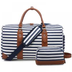 Sucipi Canvas Overnight Travel Bag for Women 2022 Large Carry on Duffel Bag With Shoe Compartment Men's Weekender Bags
