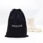 Custom Logo Printed Twill Cotton Drawstring Clothing Packaging Bag White Black Cotton Twill Gift Dust Bag