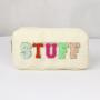 Keymay Bag Custom Letter Patches Hot Pink Cute Travel Makeup Pouch Portable Waterproof Nylon Cosmetic Bags