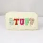 Keymay Bag Custom Letter Patches Hot Pink Cute Travel Makeup Pouch Portable Waterproof Nylon Cosmetic Bags