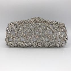 Luxury rhinestone bag with hollow metal banquet wedding handbags women ladies bags full diamond evening bags
