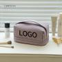 Custom Wholesale Double Layer PU Luxury High-end Travel Makeup Case Organizer Cosmetic Bags for Women