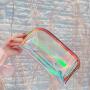 Thickened semicircle laser TPU cosmetic bag transparent waterproof colorful shell washing and storage bag
