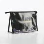 Fashion Lady PVC Transparent Custom Letter Print Logo Cosmetic Bag Portable Travel Clear Makeup Bag